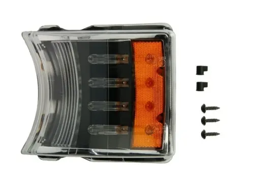 Acum disponibil - Lampa Semnalizator fata stanga/dreapta culoare sticla portocaliu/transparent, LED, cu Lumini zi SCANIA P,G,R,T dupa 2003