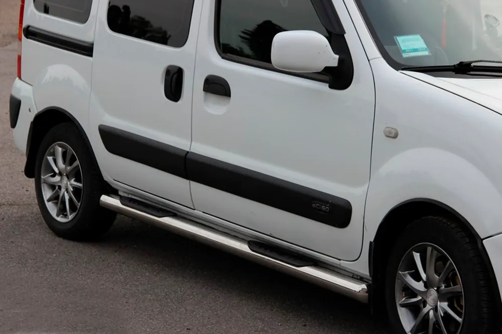Acum disponibil - Renault Kangoo 1998-2008 Tevi Laterale (2 buc, Otel Inoxidabil)