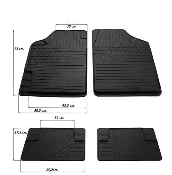 Alegerea clienților | Covorase auto universale din cauciuc (4 buc, Stingray Premium)