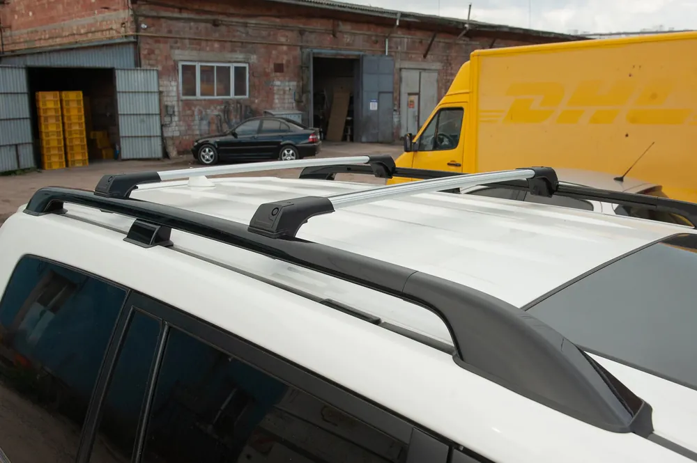 Volvo XC90 2002-2014 Bare portbagaj pentru bare longitudinale fara incuietoare Flybar V1 (2 buc) pana la 110 cm, Gri - Reducere